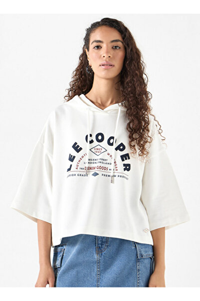 Lee Cooper Printed Cropped Hoodie