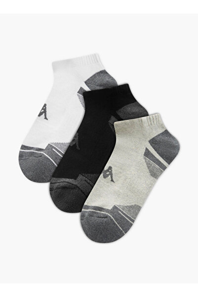 Kappa مجموعة من 3 جوارب نصف تيري بطول الكاحل بطبعة شعار كابا