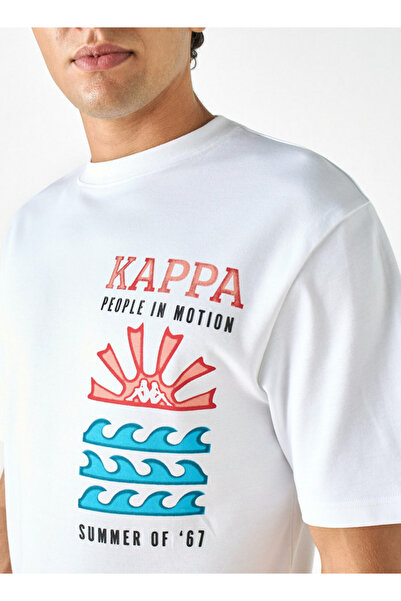 Kappa Graphic Print T-shirt with Crew Neck and Short Sleeves