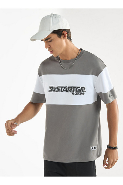 FAV Starter Logo Print T-shirt with Short Sleeves and Crew Neck