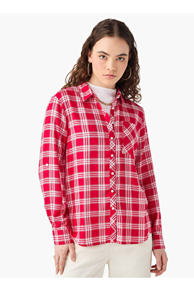 Lee Cooper قميص منقوش بياقة دائرية وأكمام طويلة بقصّة عادية