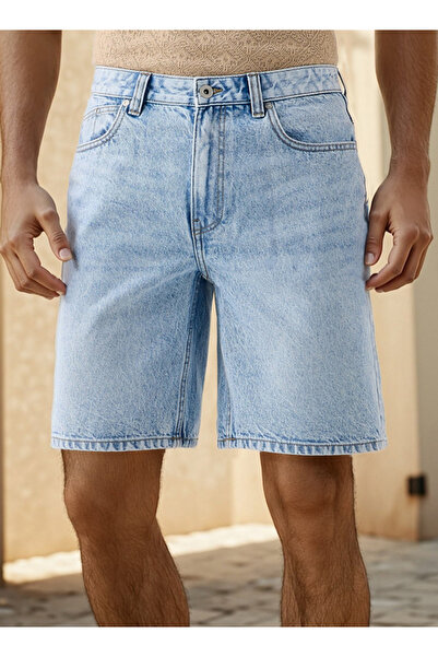 FAV Denim Shorts with Button Closure and Pockets