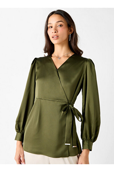 Iconic Long Sleeves Wrap Top With Tie-up