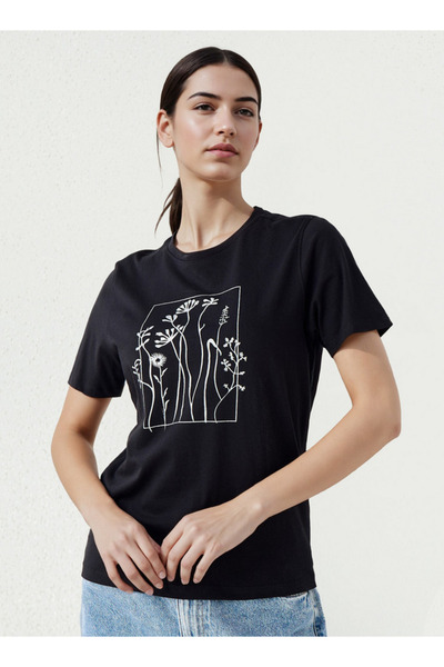 FAV T-shirt with Floral Print Cotton