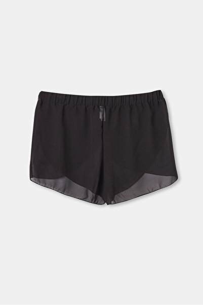 Dagi Černé šifonové šortky Pareo