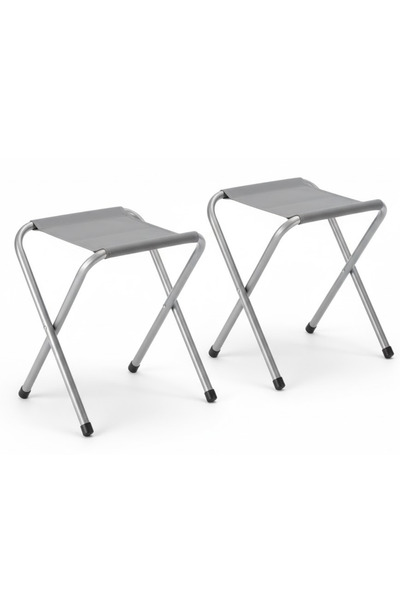 Funky Chairs 600d Oxford Lüks Kumaş 500 Gr Katlanabilir Kamp Balıkçı Piknik Taburesi 2 Adet- Füme