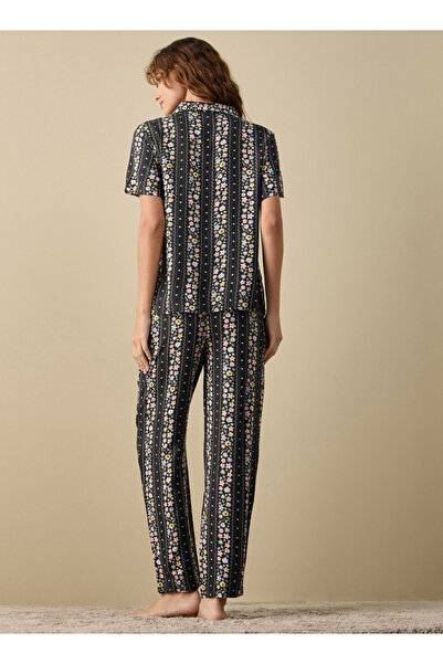 FAV Floral Print Short Sleeves Shirt and Pyjama Set