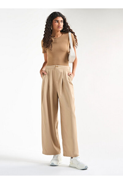 FAV Wide Leg Pants with Semi-Elasticated Waistband and Pockets
