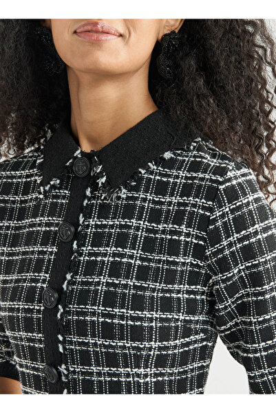 FAV Checked Shift Dress with Slit