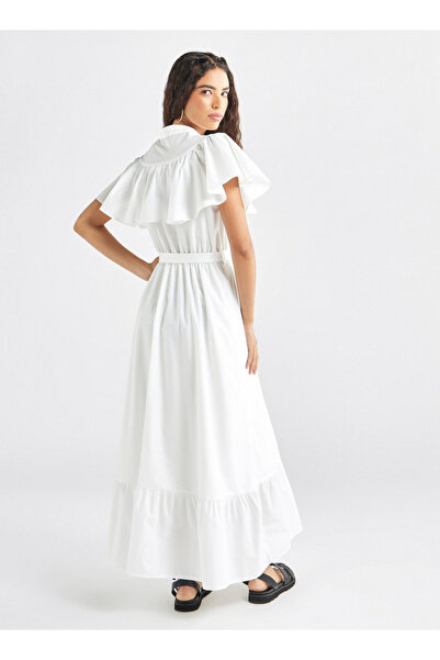 FAV Maxi Dress with Ruffle Detail and Tie-up Belt