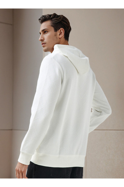 Emperor Men Relaxed Fit Textured Jacquard Hoodie