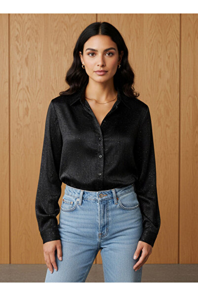 FAV قميص فيسكوز بقصّة عادية مع ياقة