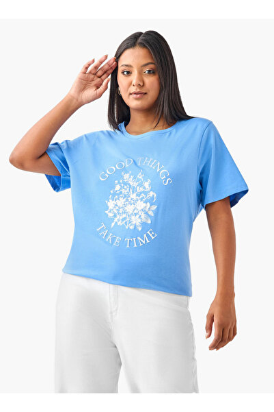 Ulla Popken تي شيرت بطبعة جرافيك Ulla Popken بمقاس كبير