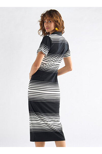 FAV Striped Polo Dress with Short Sleeves