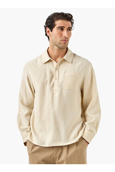 Iconic Iconic Regular Fit Collared Shirt with Chest Pocket