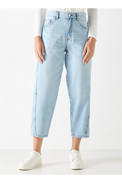 FAV بنطلون جينز باراج بقصة مريحة وخصر مرتفع