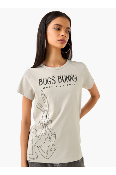SP Characters Bugs Bunny Print T-shirt with Crew Neck