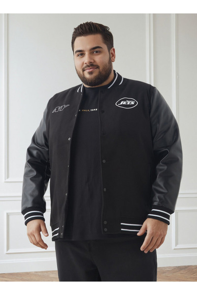 FAV Men Regular Fit New York Jets Print Varsity Jacket