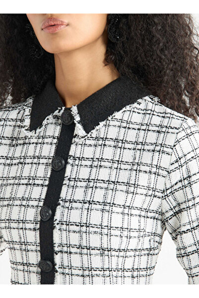 FAV Checked Shift Dress With Slit