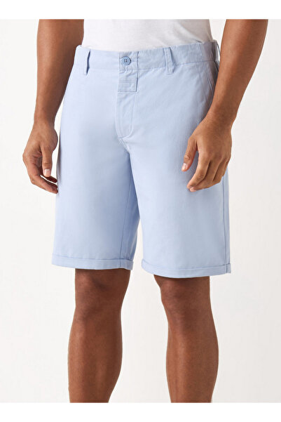 Iconic Solid Slim Fit Shorts with Button Closure