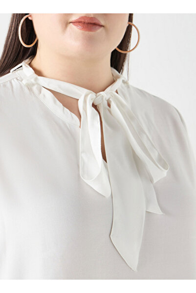 Ulla Popken Plus Size Top With Tie-up Detail