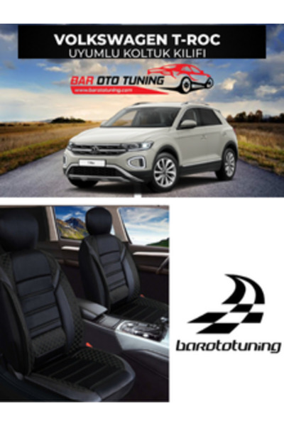 barototuning مجموعة أغطية مقاعد السيارة السوداء المتوافقة مع سلسلة Vera من Vo...