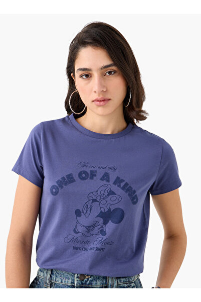 SP Characters تي شيرت بطبعة ميني ماوس مع رقبة دائرية وأكمام قصيرة