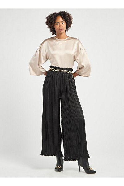 FAV Textured Wide Leg Pants with Elasticated Waistband