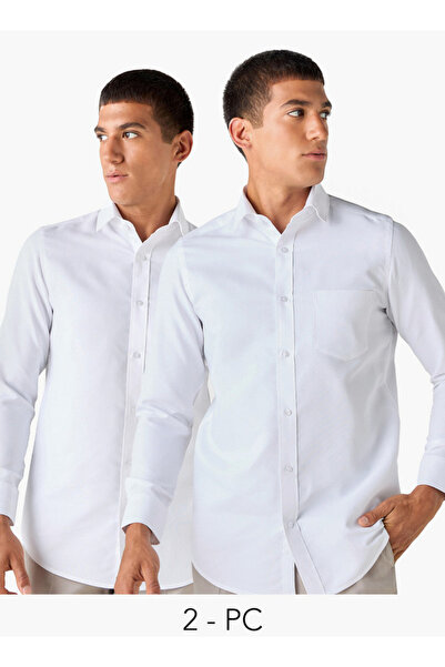 FAV قميص بقصة عادية مع ياقة وجيب على الصدر