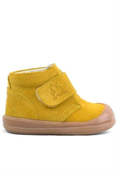 Rakerplus Yoohoo Genuine Leather Yellow Velcro Unisex Baby Boots