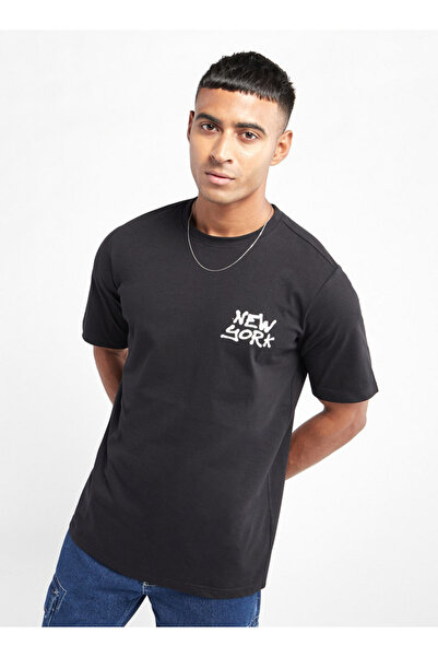 FAV Typographic Print T-shirt with Crew Neck and Short Sleeves