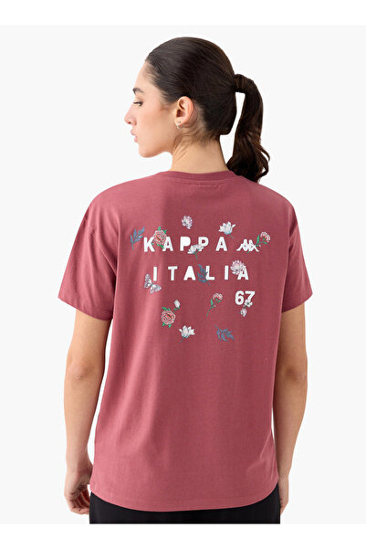 Kappa تي شيرت بطبعة جرافيكية مع رقبة دائرية وأكمام قصيرة