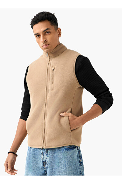 FAV Men Regular Fit High Neck Sleeveless Jacket