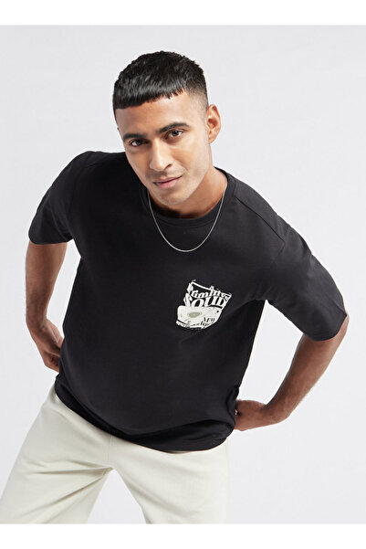 FAV Graphic Print T-shirt with Crew Neck and Short Sleeves