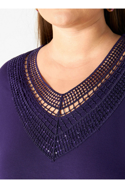 Ulla Popken LACE NECK TOP