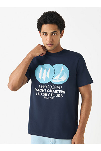 Lee Cooper Printed Crew Neck T-shirt With Short Sleeves