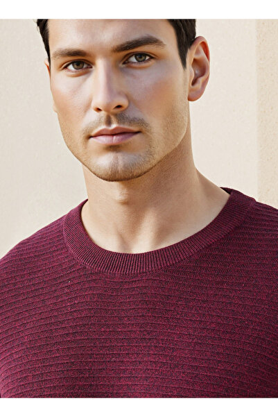 FAV Textured Ottoman Sweater with Crew Neck