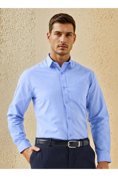 FAV قميص عادي بياقة وأكمام طويلة