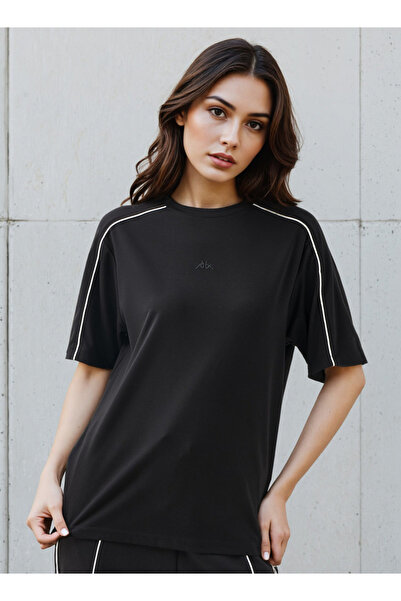 Kappa Regular Fit Women T-shirt with Piping Detail Cream