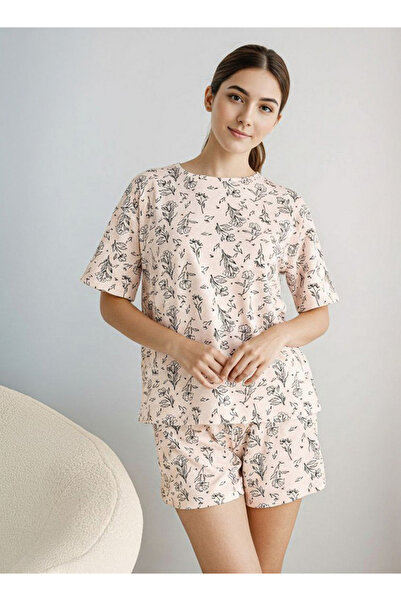 FAV طقم بيجامة قصير تي شيرت وشورت قطن