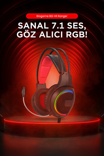 biogame Ranger 7.1 Usb Rgb Led Mikrofonlu Oyuncu Kulaklığı Gaming Kulaklık Oyuncu Kulaklığı Pc-ps3-ps4
