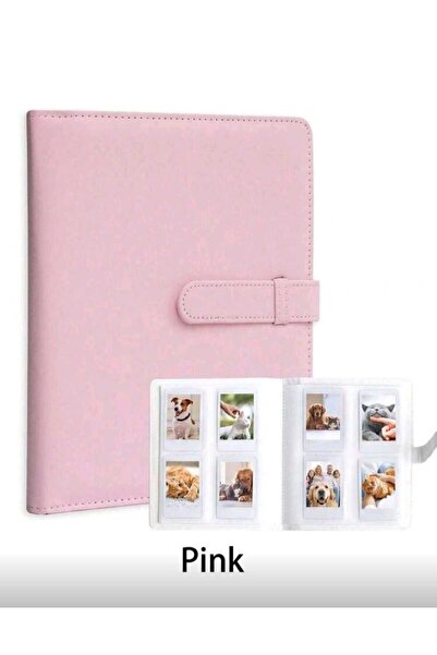 LIFEBEA ألبوم صور صغير وردي اللون، ٢٥٦ جيبًا، لكاميرات بولارويد وفوجي فيلم إن...