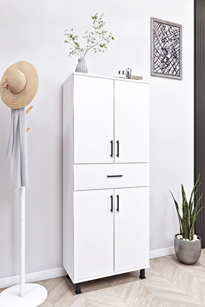 Ases Mobilya Esl0219 Ayakkabılık - Mutfak - Banyo Dolabı 4 Kapaklı 1 Çekmecel...