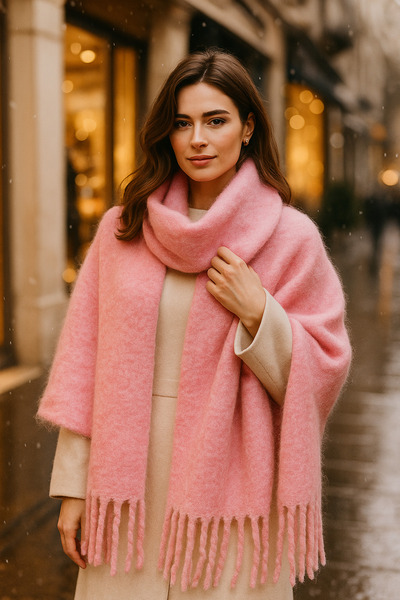 Luminos Butik Women's Powder Tassel Imported Scarf-Shawl Sal1295