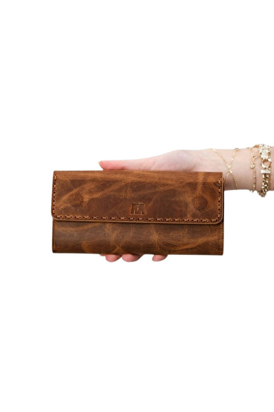 MFT Leather Design Γνήσιο δερμάτινο πορτφόλιο Hilton - Πορτοφόλι αντίκες ταμπά (8926)