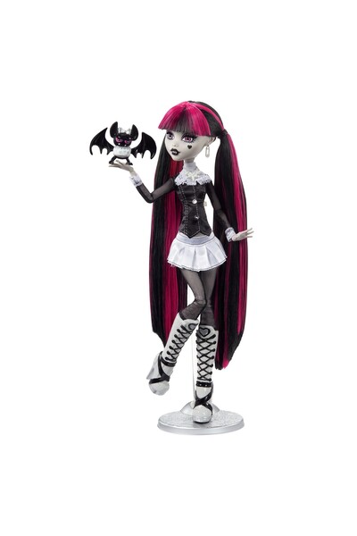 mattel Papusa Monster High Reel Drama Doll Draculaura in Black And White