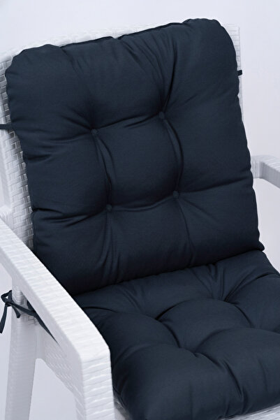 ALTINPAMUK Neva Pofidik Navy Blue Back Chair Cushion with Special Stitched Laces, 44X88 cm