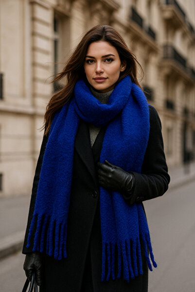 Luminos Butik Eșarfă-șal importată cu ciucuri Saks pentru femei SAL1295