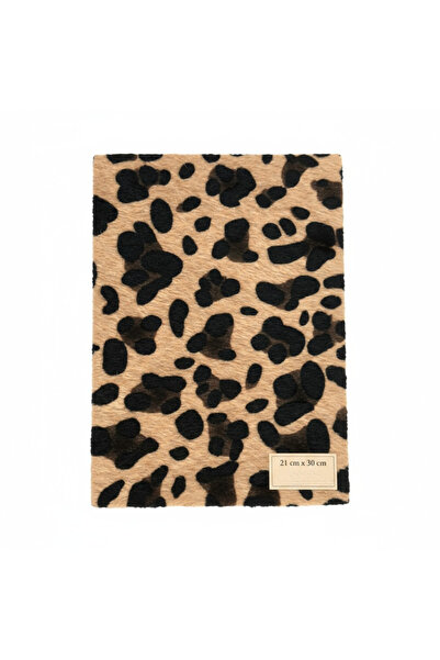KumaşEvi Self-Adhesive Furry Leopard Fabric Shoe Bag Car Interior Upholstery Hobby Products 21 X 30 cm