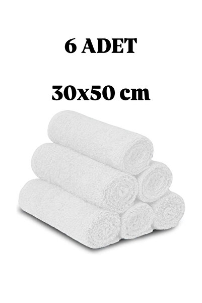 mihriban 6 бавовняних рушників для рук і обличчя, білий набір рушників 30x50 см, рушники для гостей і кухні